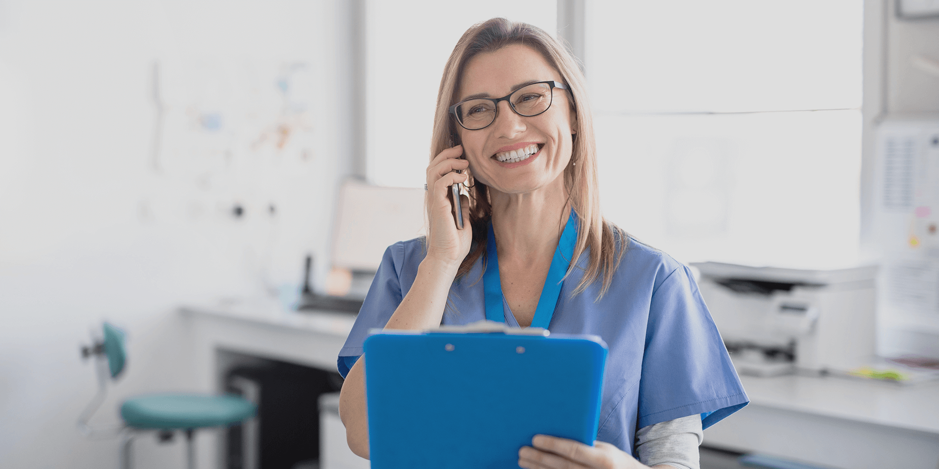 Dental staff smiling